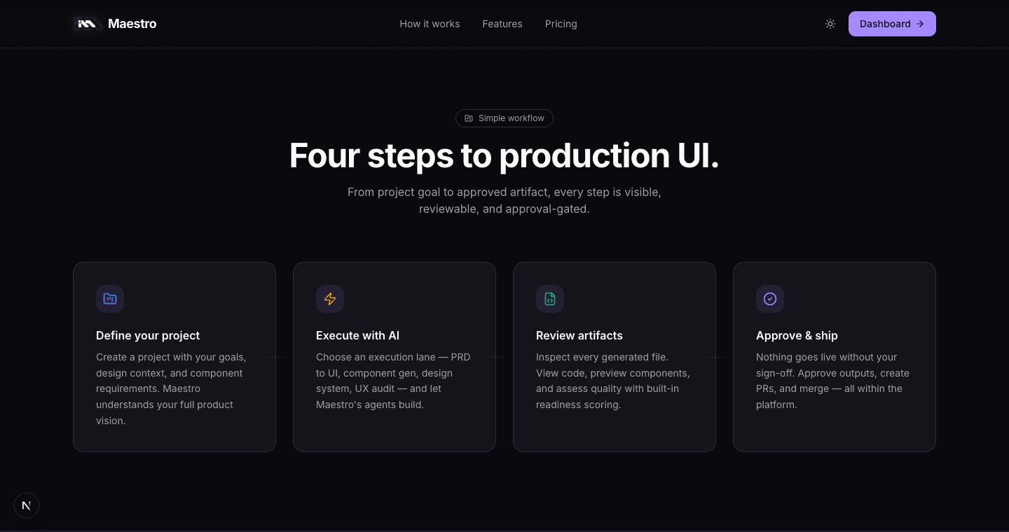Product workflow section from the local application.