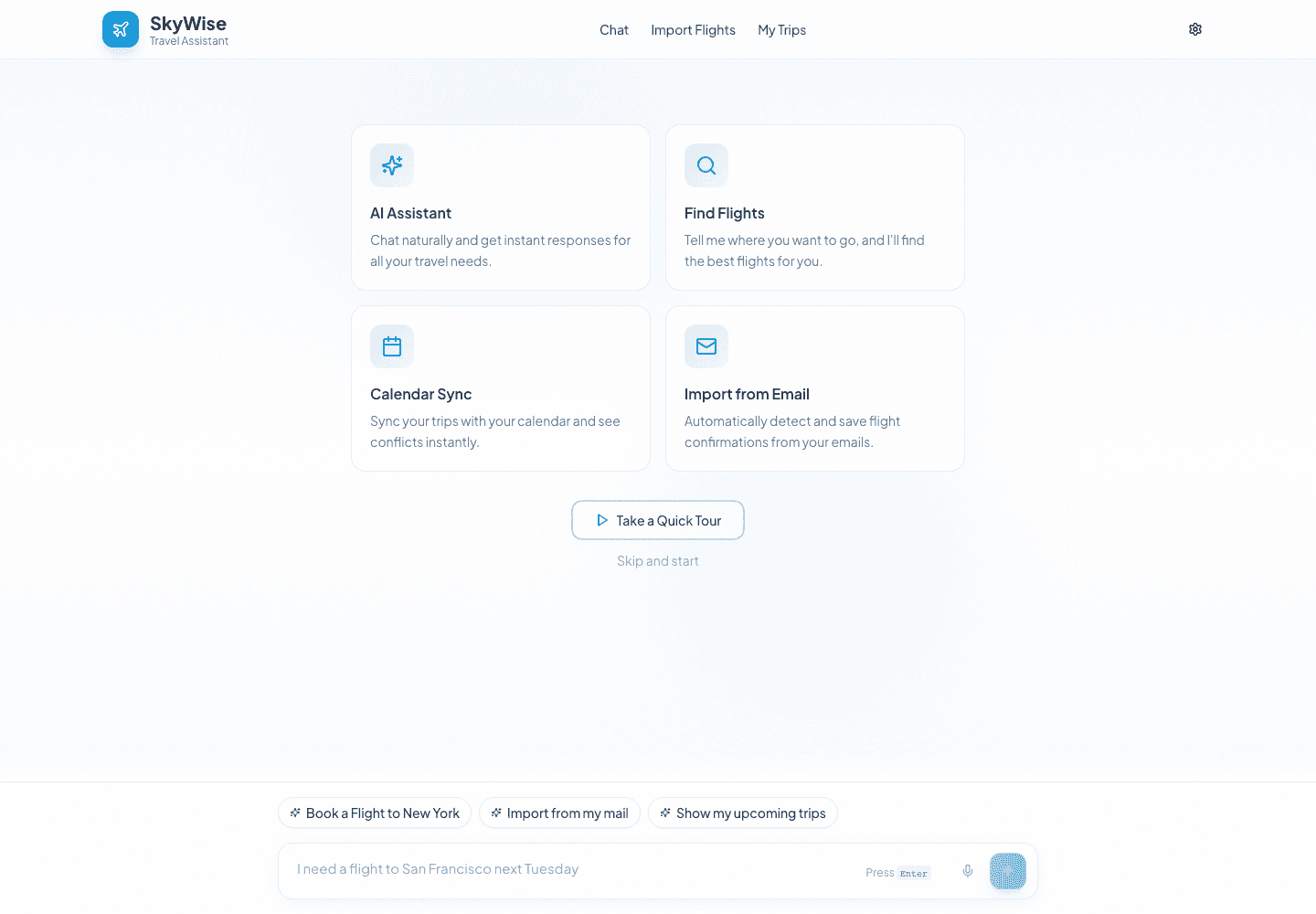 SkyWise interface